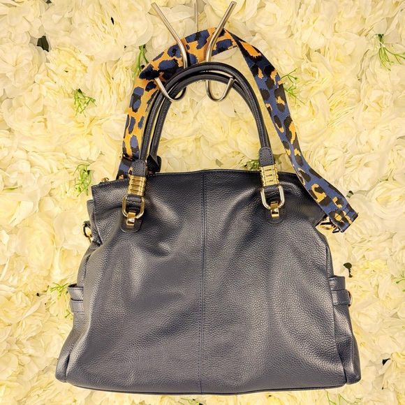 Kattee Navy Blue Pebbled Handbag – Includes 2 Straps - Picture 2 of 14